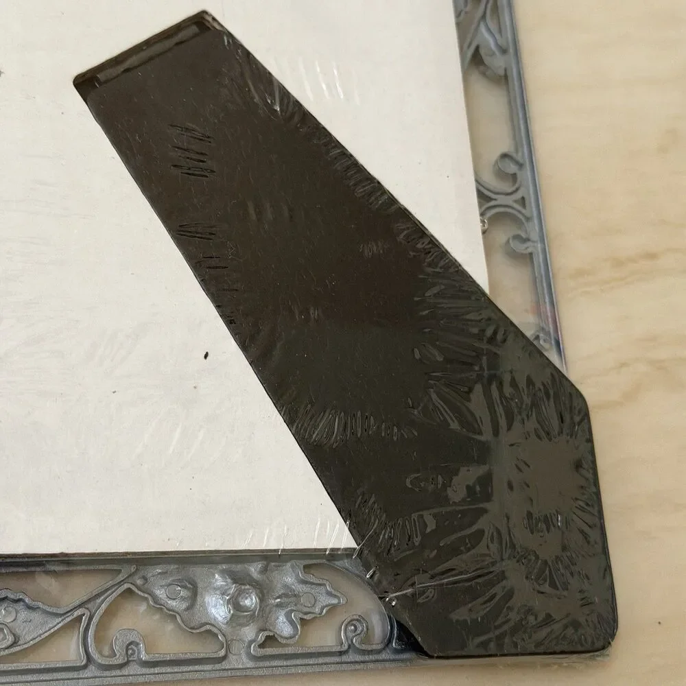 Heirloom 5x7 Victorian Floral Metal Photo Frame Silver Purple Green Vine Sealed